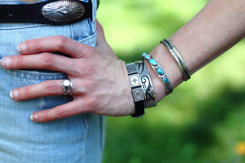 vintage silver and turquoise bracelets