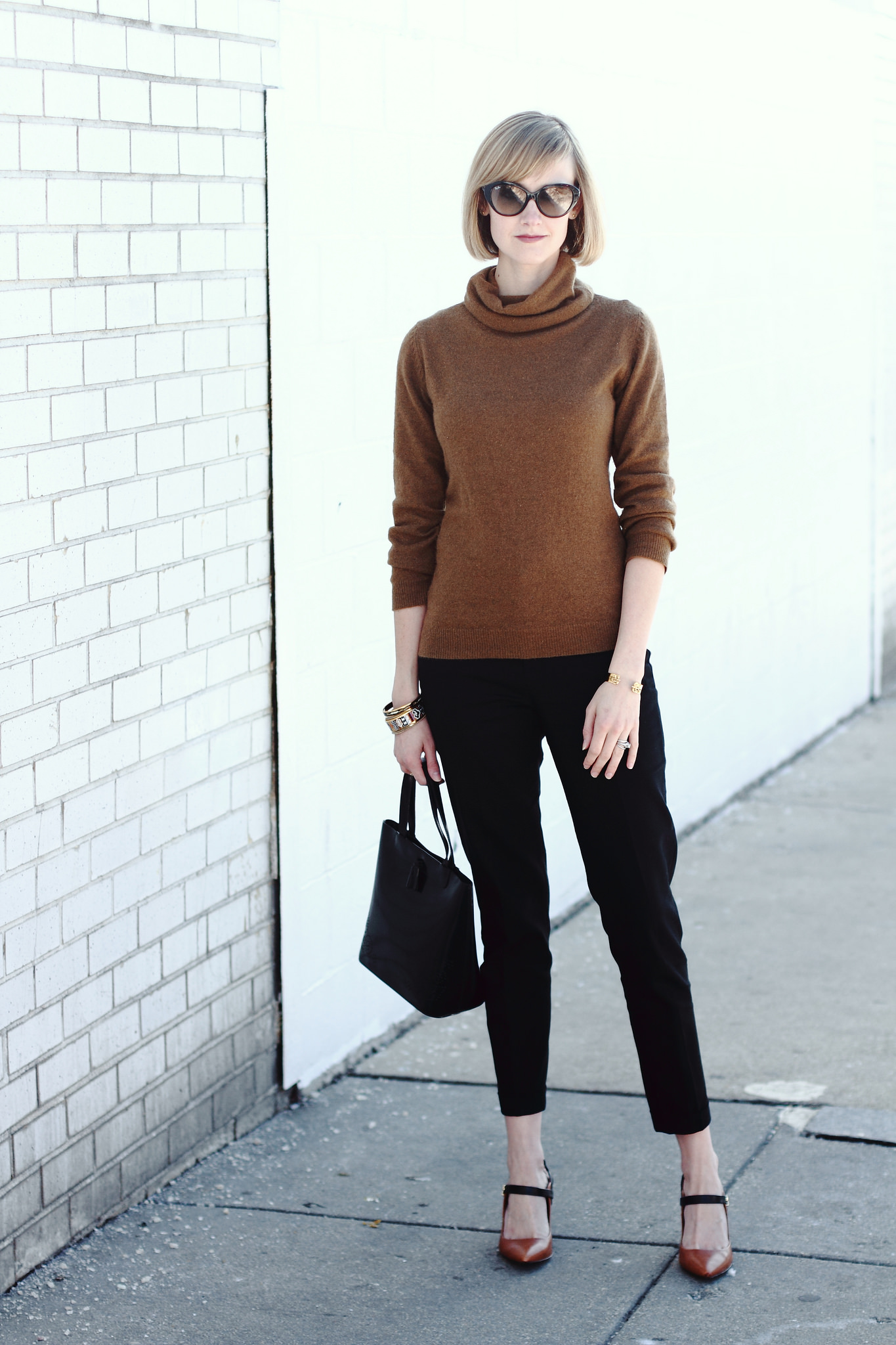 black and brown work outfit
