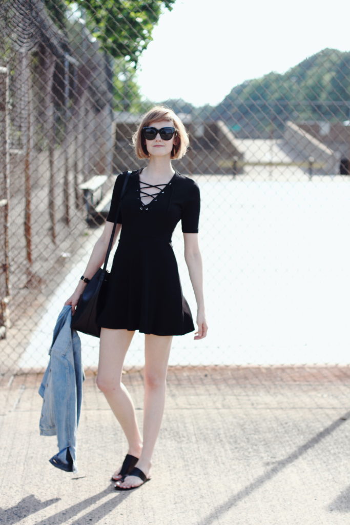 lace-up dress and ATP Atelier sandals