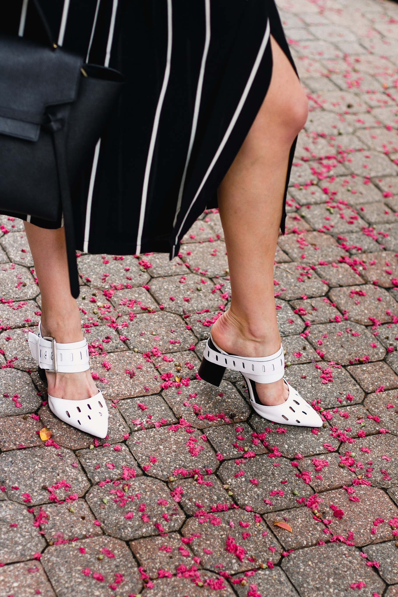 Mango striped culottes and Genuine People mules