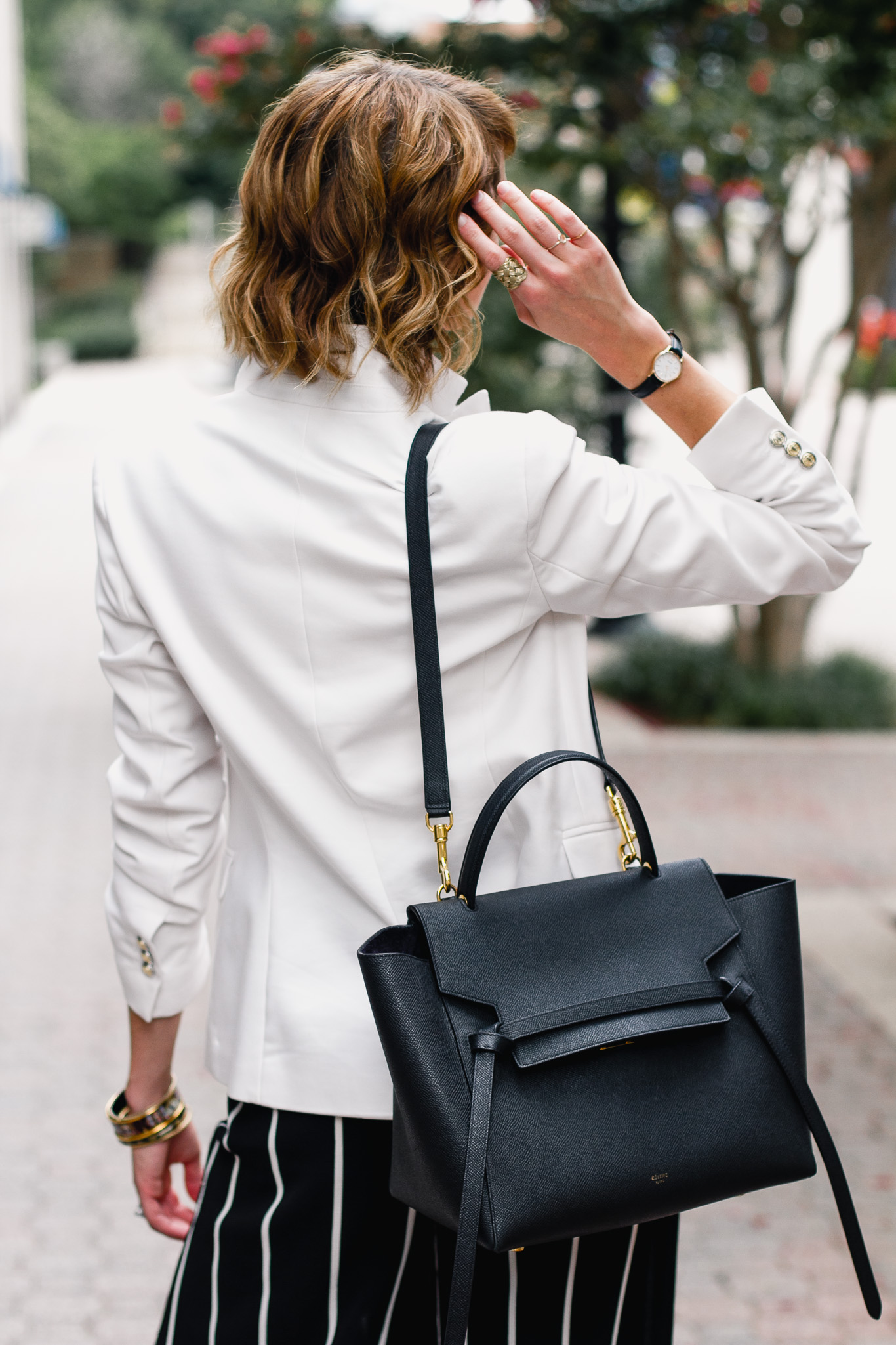 Zara blazer and Celine belt bag