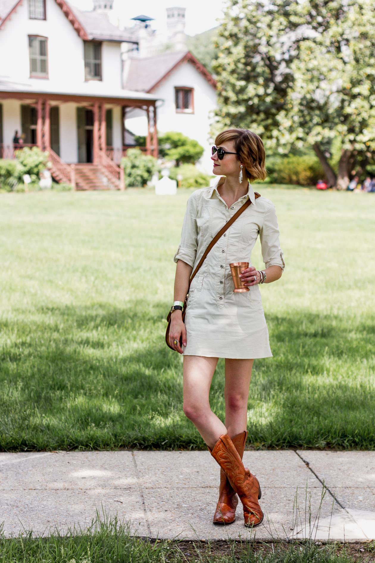 Joie mini dress and western boots