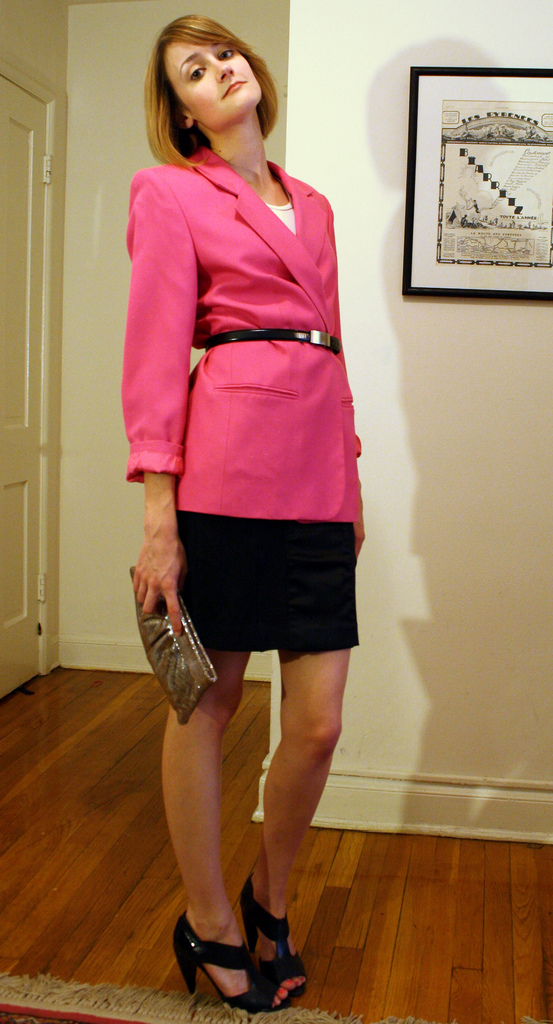 vintage oversized pink blazer