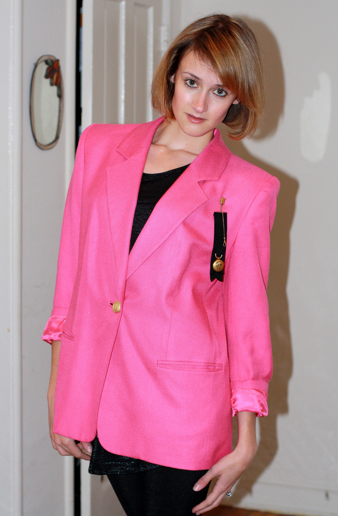 vintage neon pink blazer