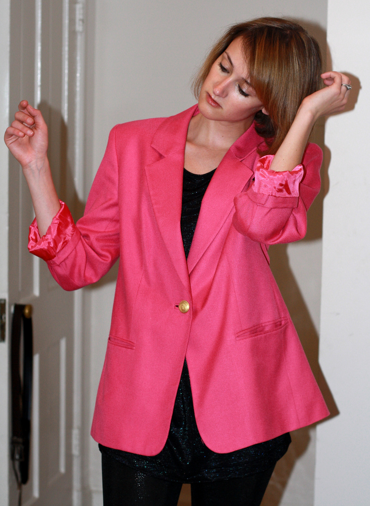 vintage neon pink blazer