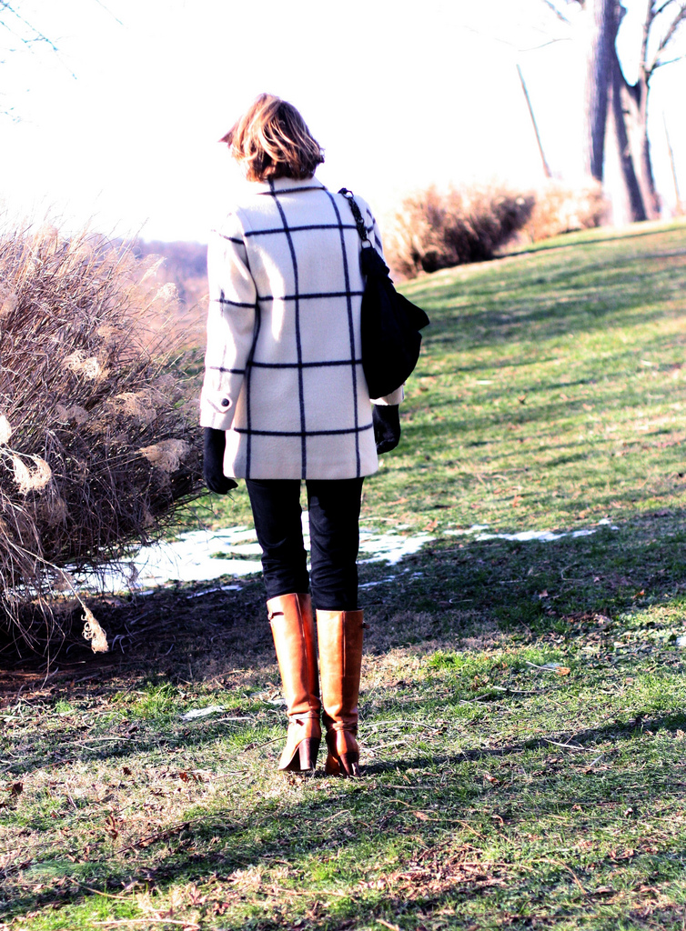 vintage wide plaid coat