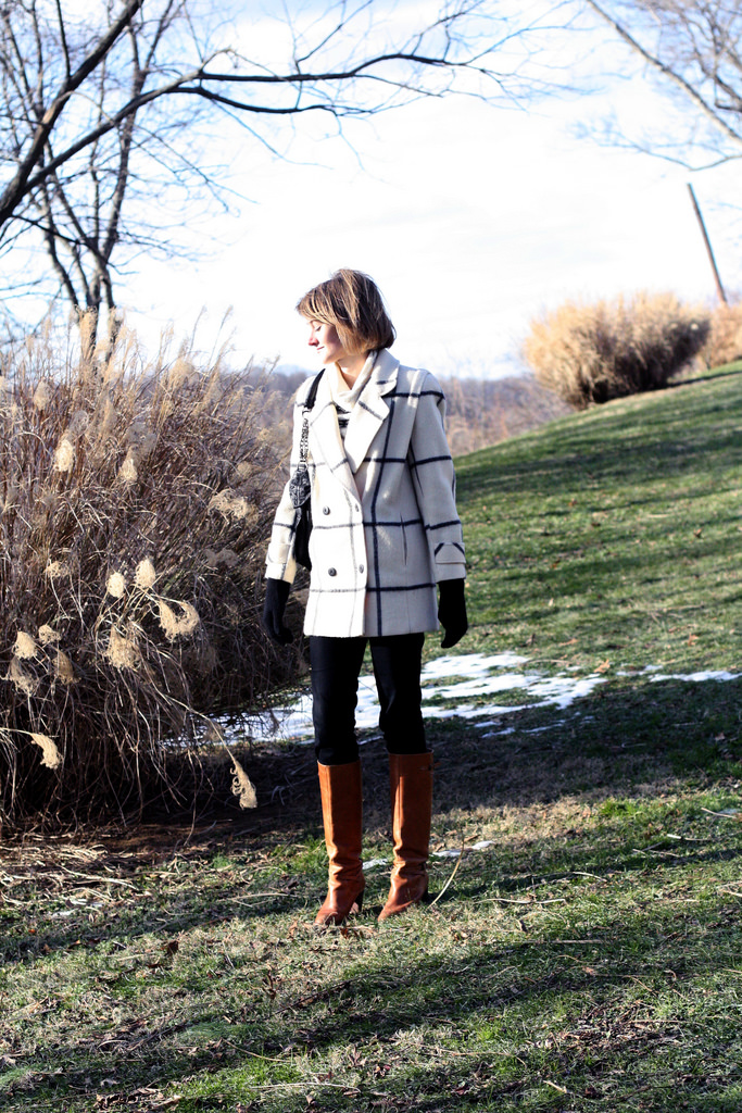 vintage wide plaid coat