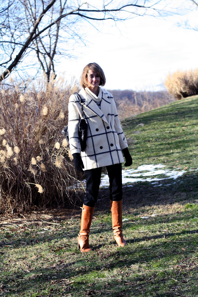 vintage wide plaid coat
