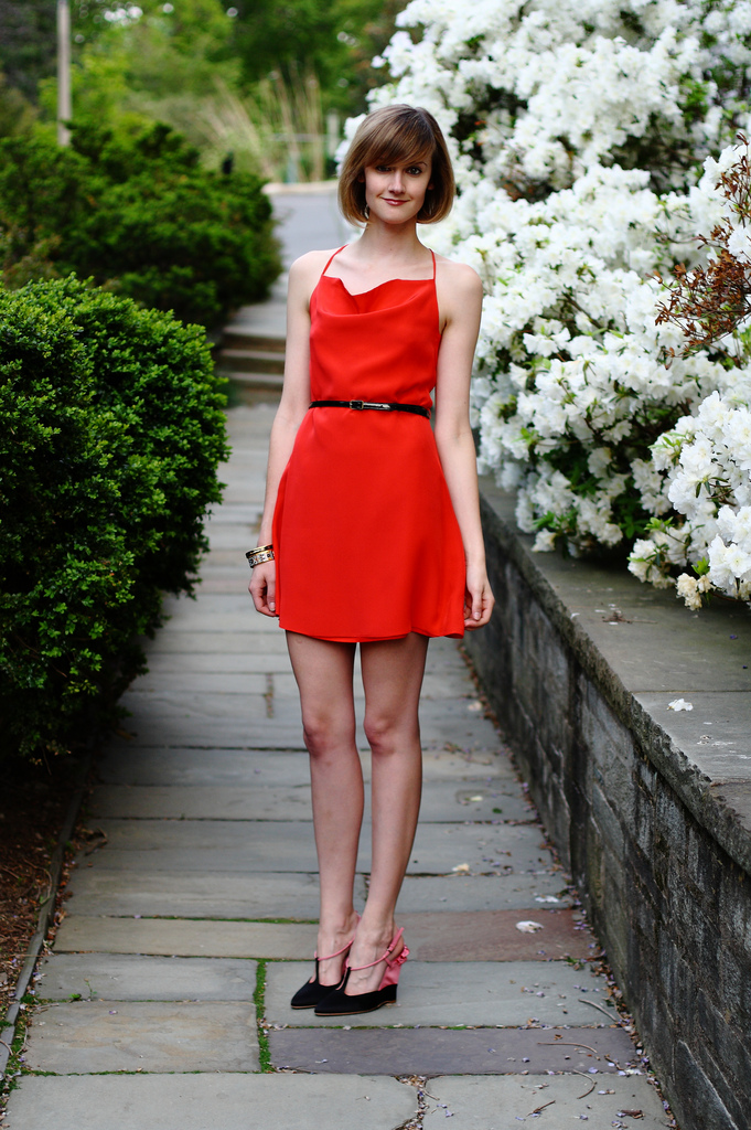 red Sea dress and Miu Miu wedges