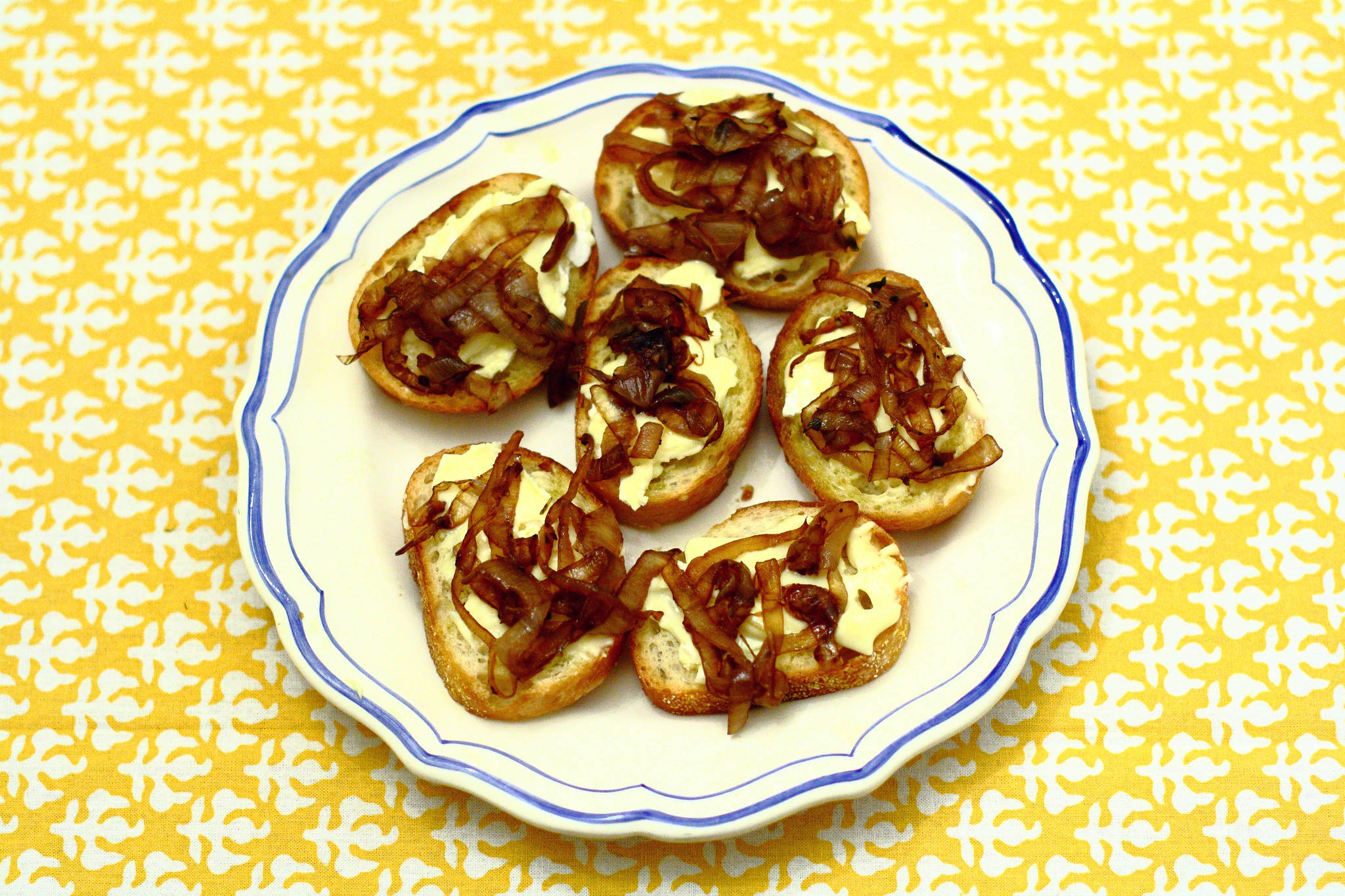 Goat Cheese and Caramelized Onion Crostini