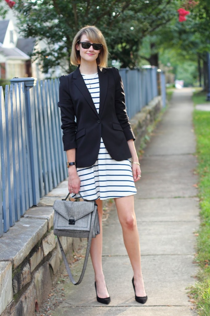 District of Chic striped dress work outfit