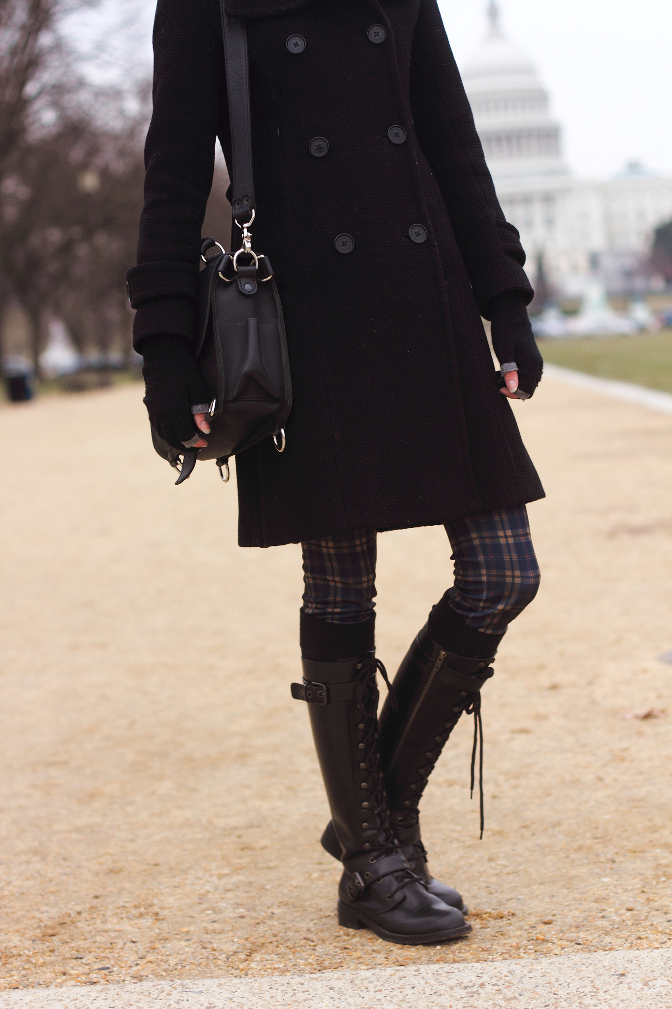 plaid pants and combat boots