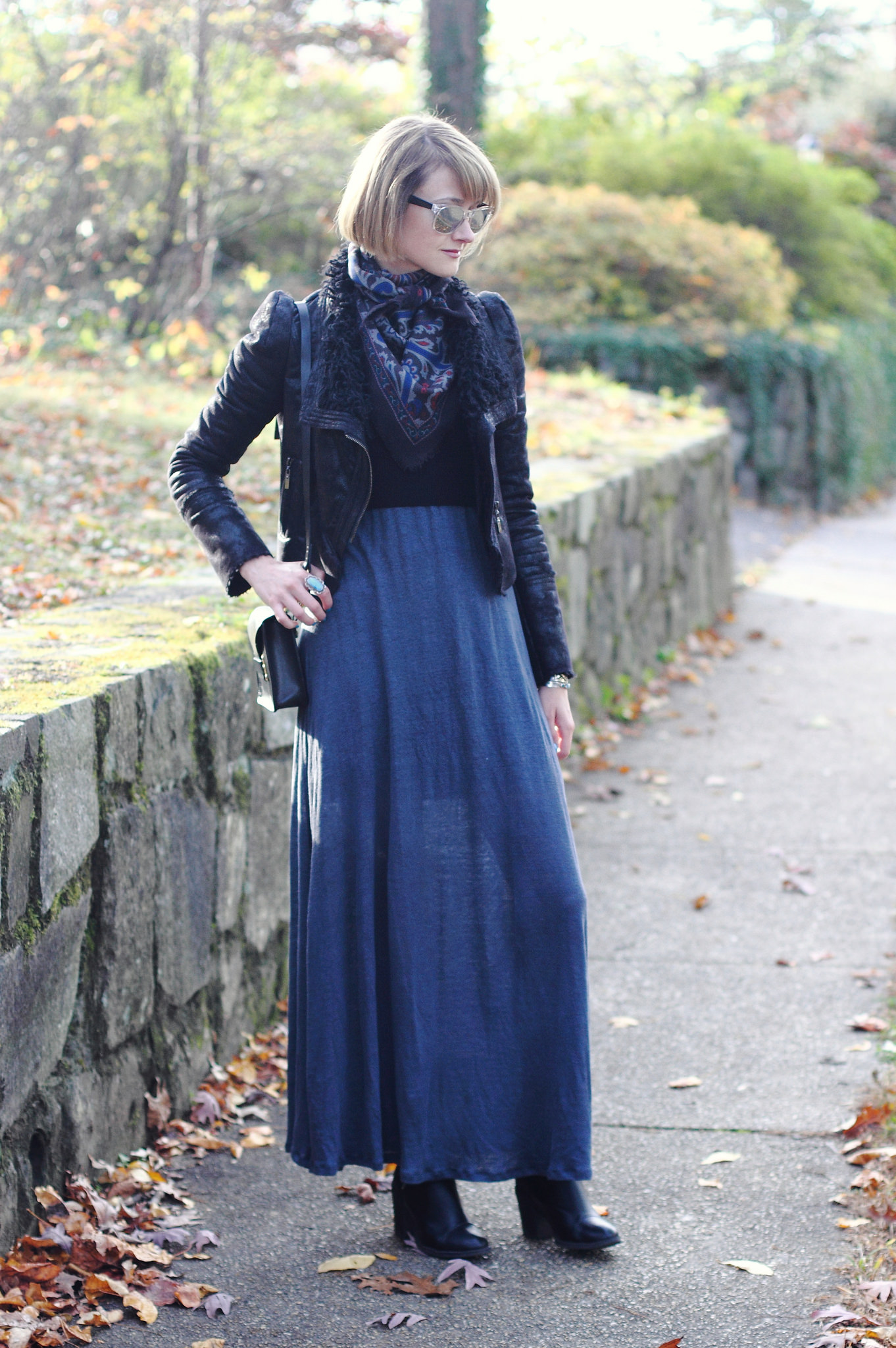 Maxi dress + cropped sweater