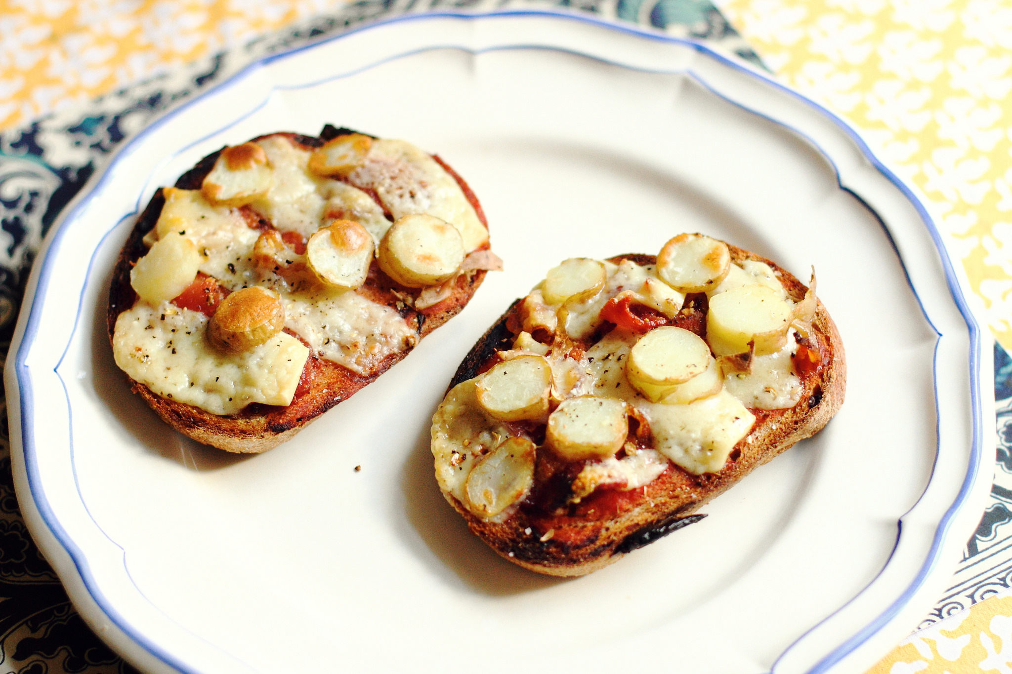 Bacon, Potato, and Cheese Tartine