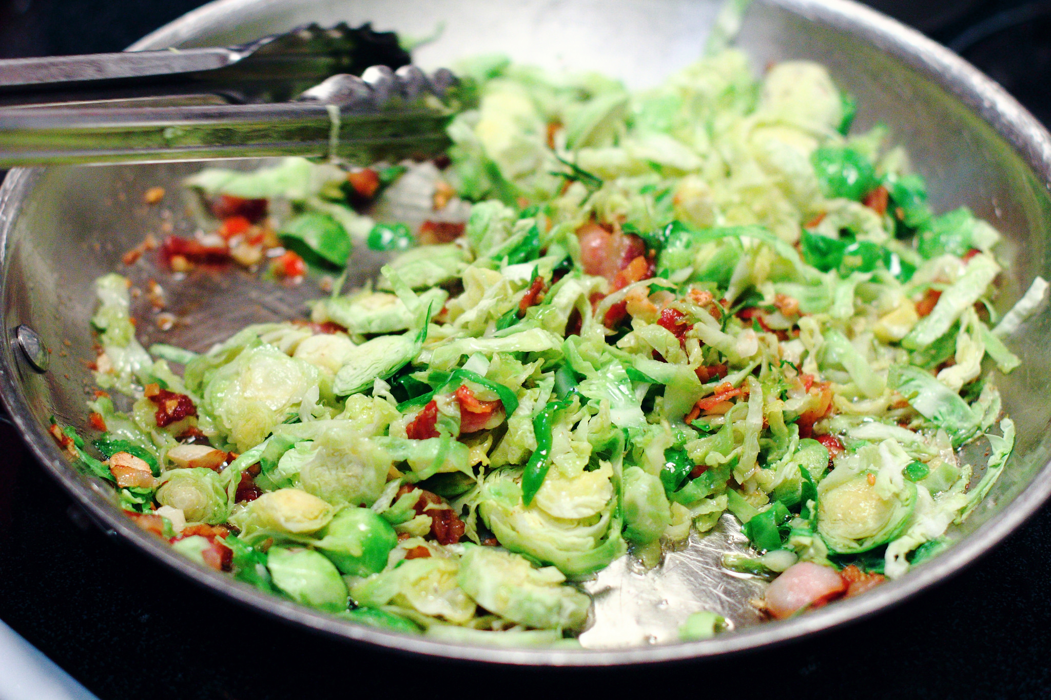 Penne with Brussels Sprouts, Chile and Pancetta