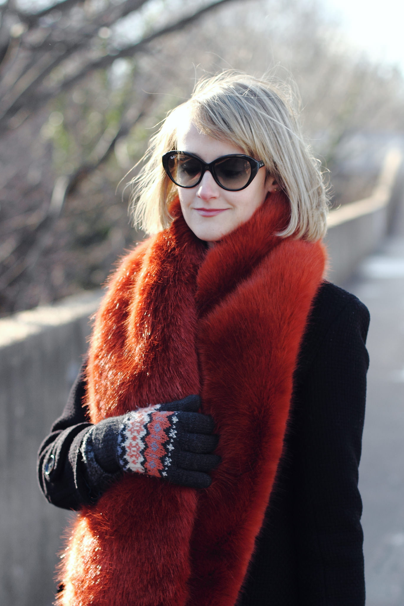 J. Crew faux fur scarf