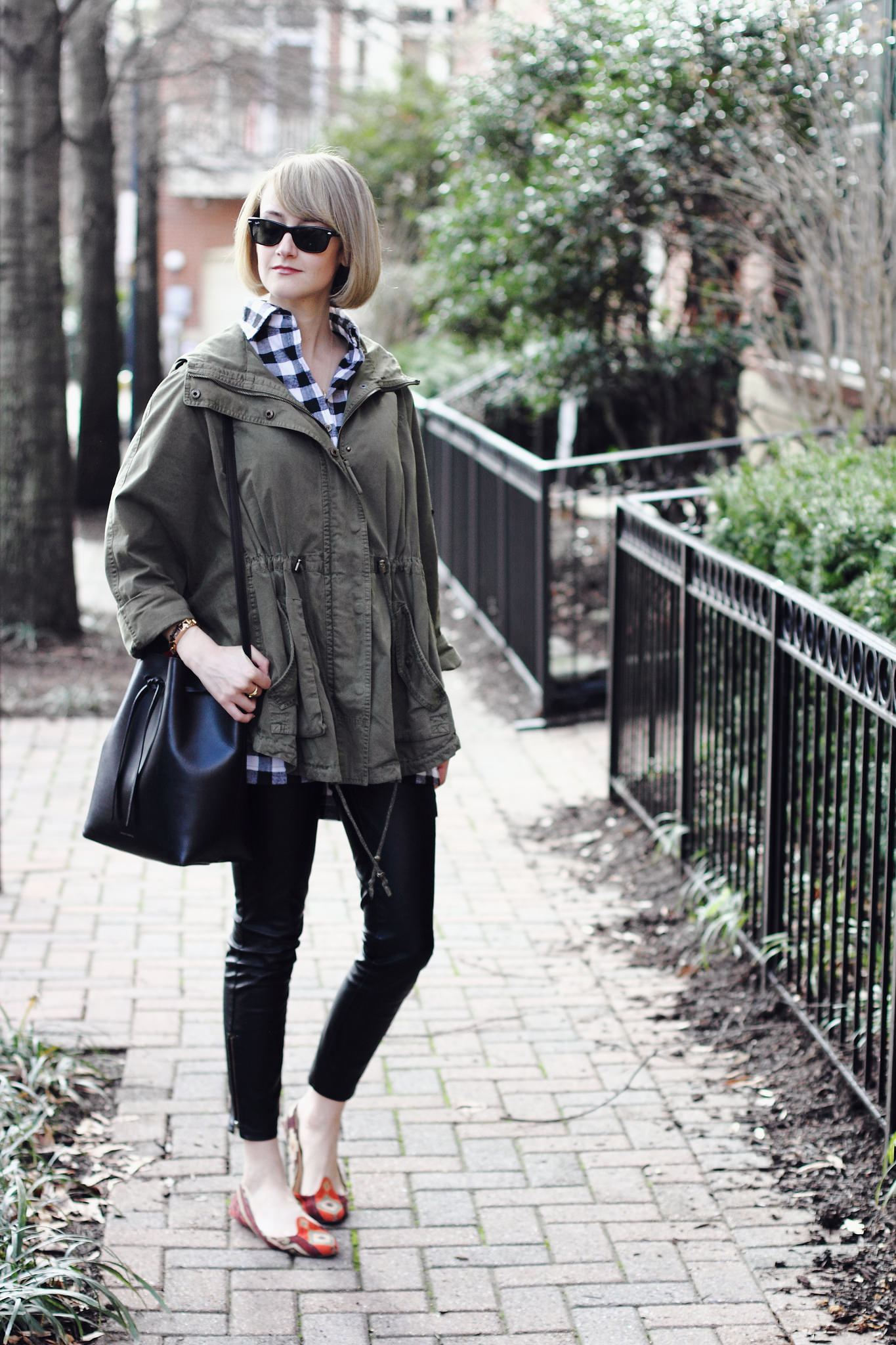 buffalo plaid and Topshop anorak