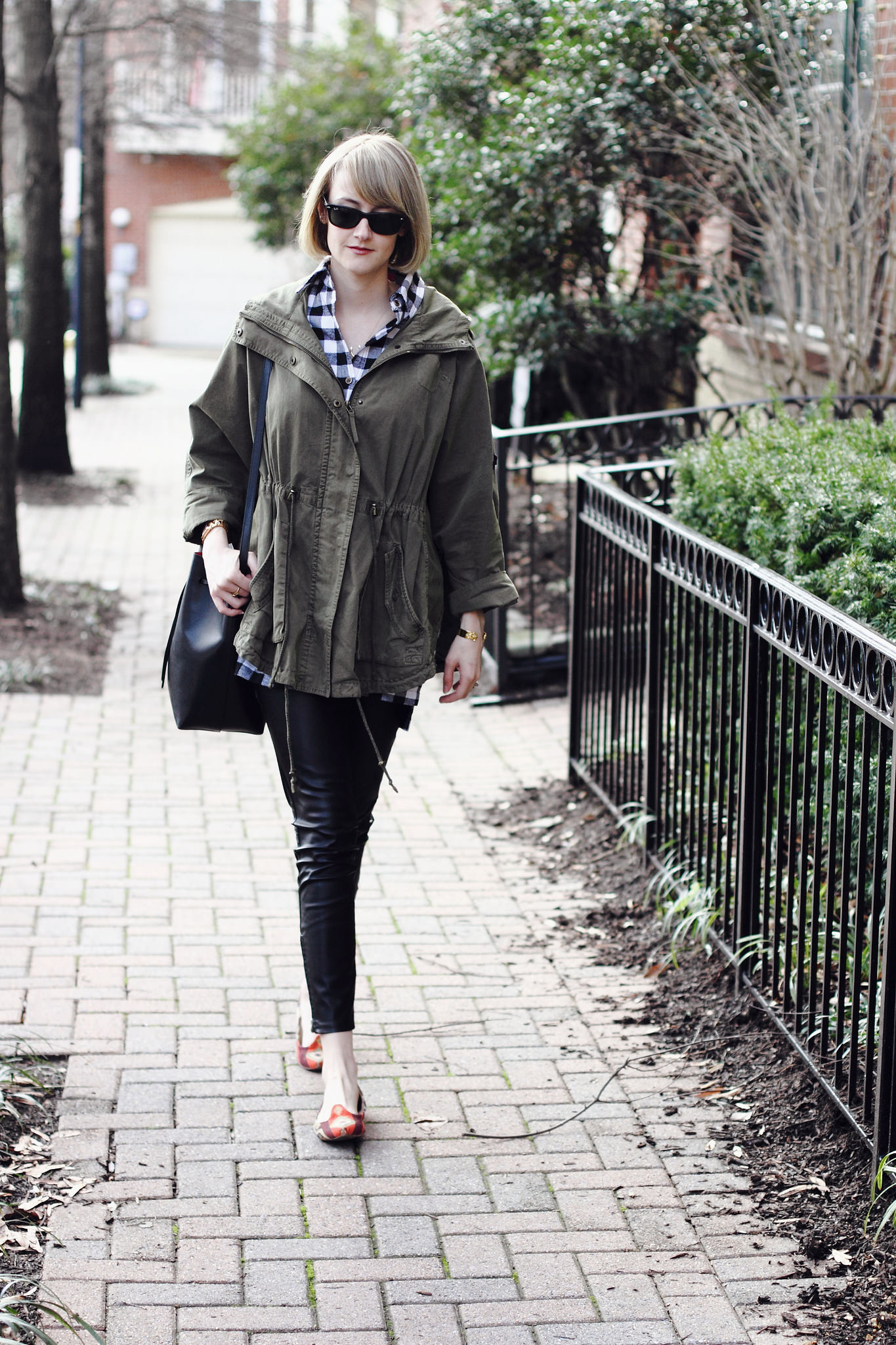 buffalo plaid and Topshop anorak