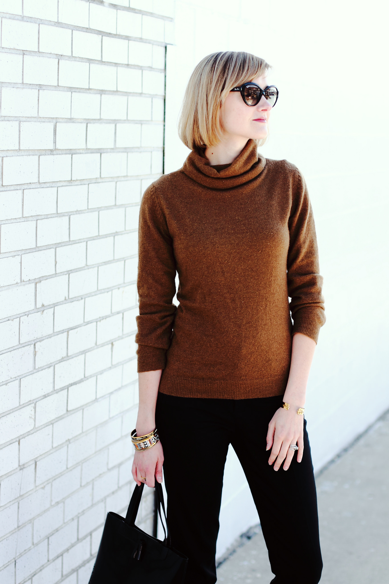 black and brown work outfit