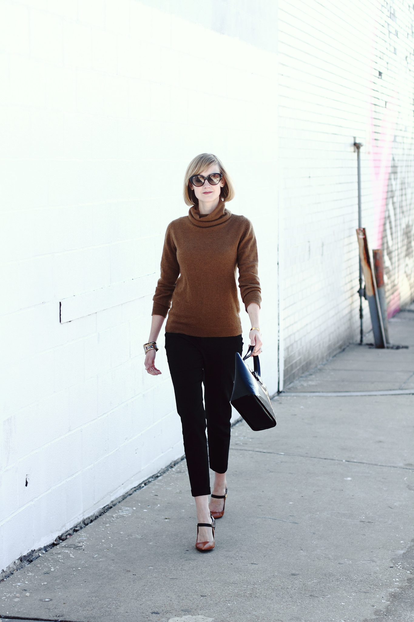 black and brown work outfit