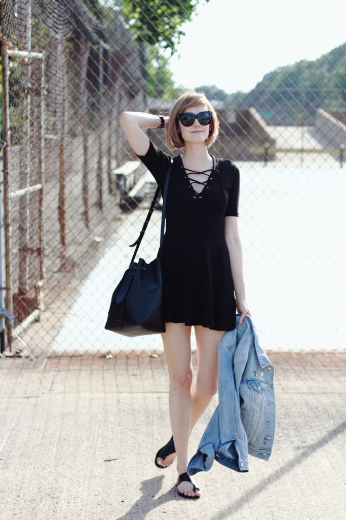 lace-up dress and ATP Atelier sandals