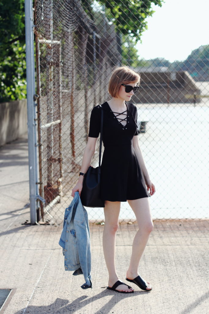 lace-up dress and ATP Atelier sandals