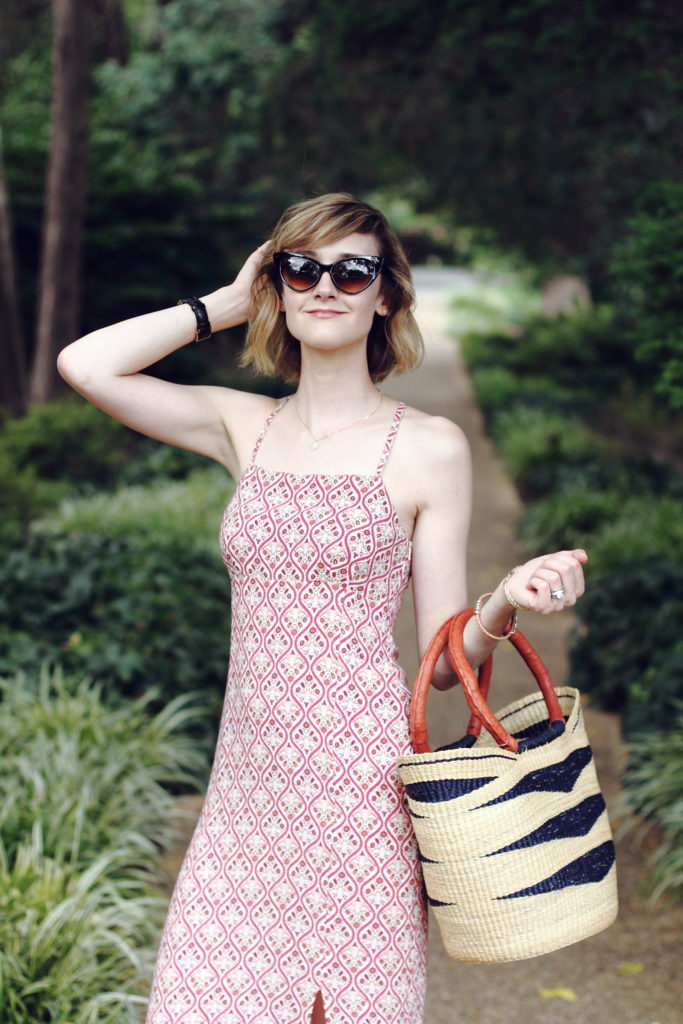 cat eye sunglasses and boho dress