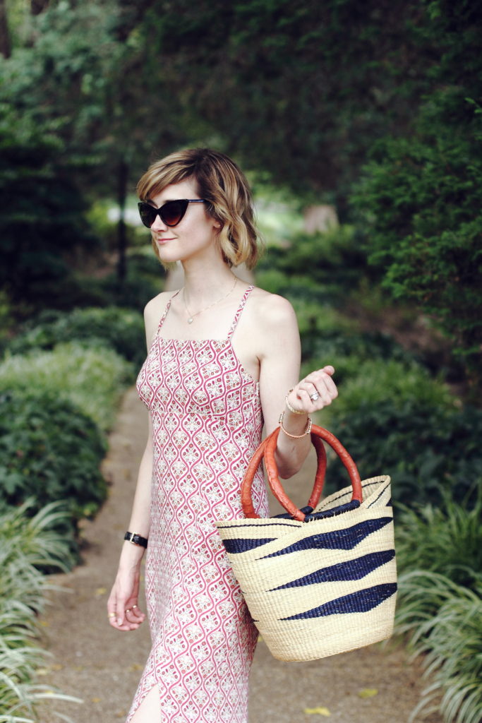 cat eye sunglasses and boho dress