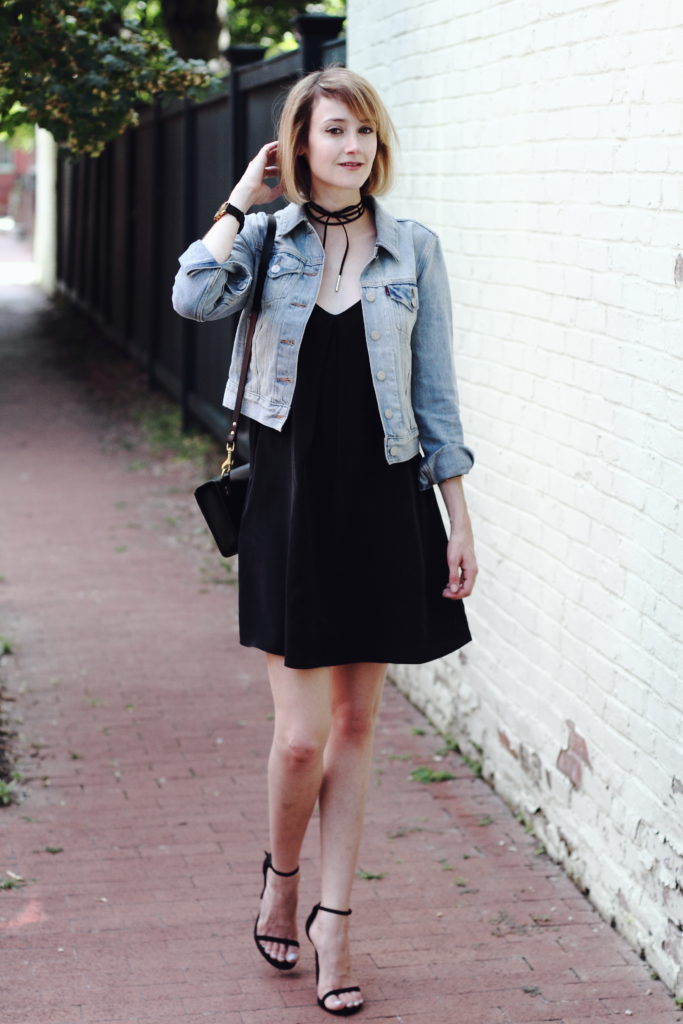 Levi's jacket and Joie dress