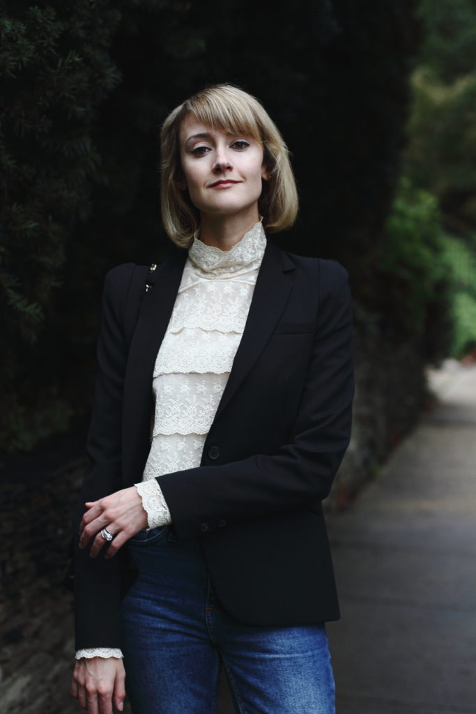 victorian blouse, blazer, and Chanel bag