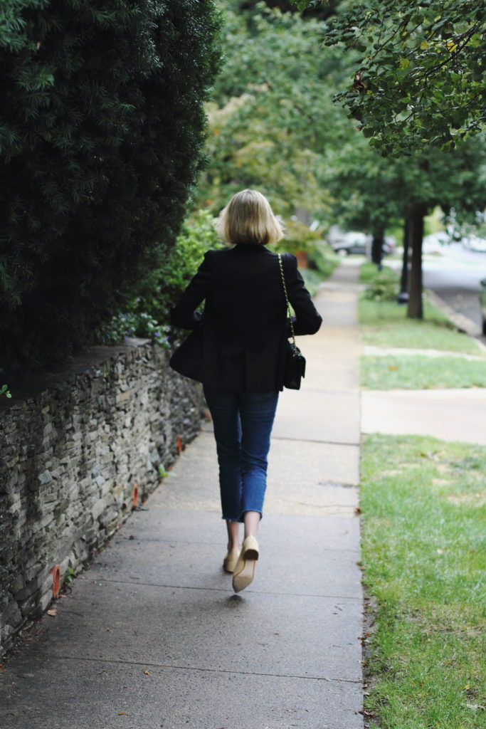 blazer and cropped denim