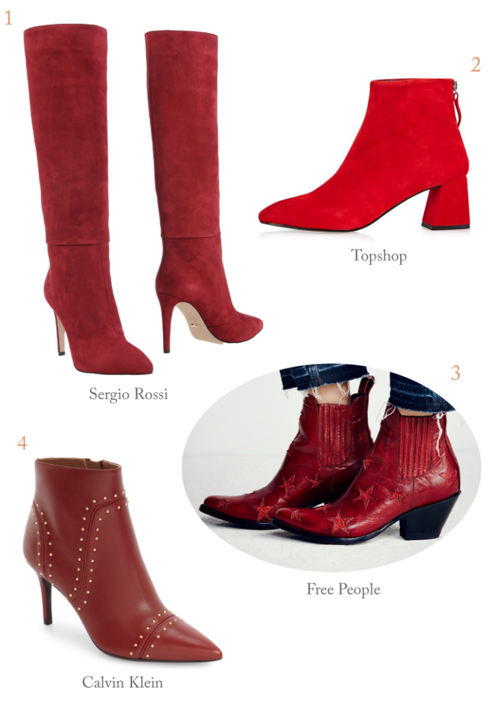 fall red boots shopping