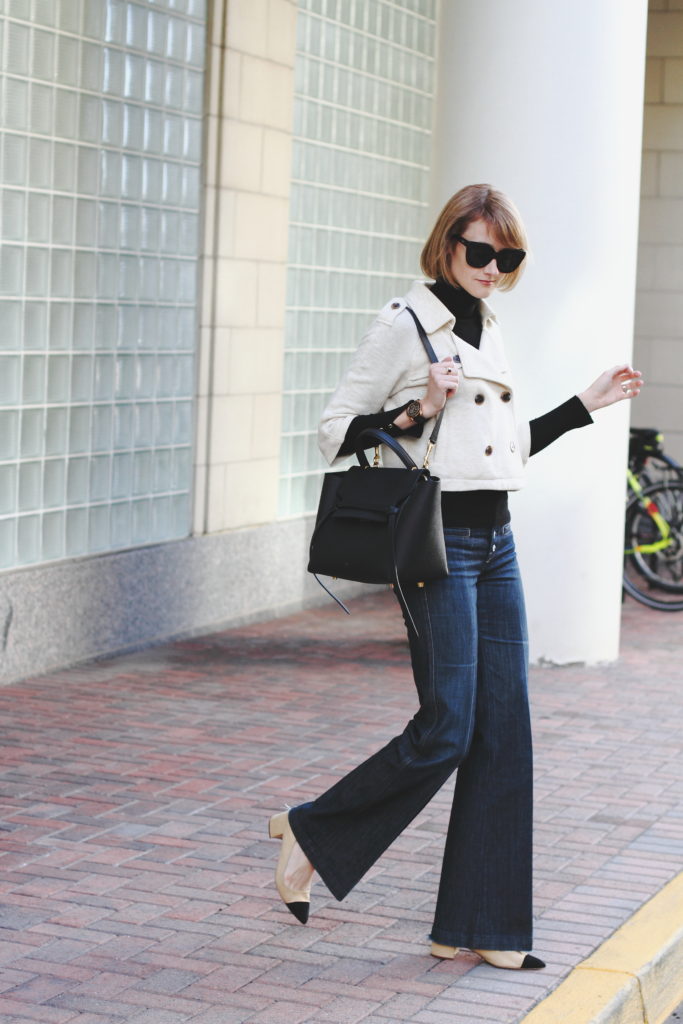 cropped trench and tailored denim