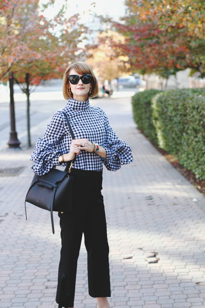 Shein top and Genuine People bow embellished pants