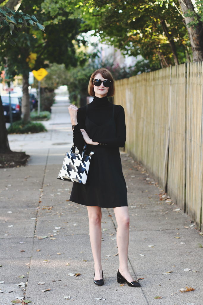 turtleneck and layered slipdress