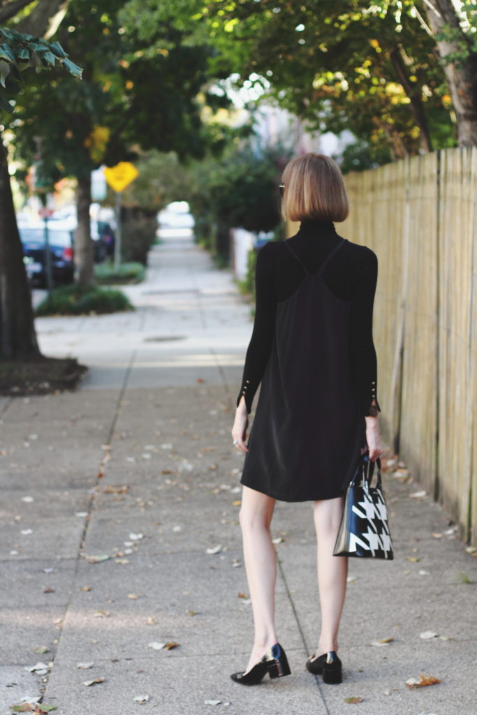 turtleneck with layered slipdress