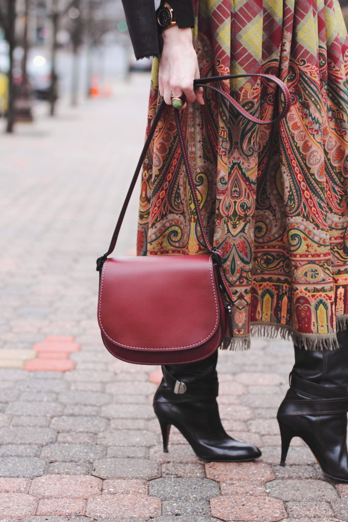 vintage Ralph Lauren skirt and Coach bag