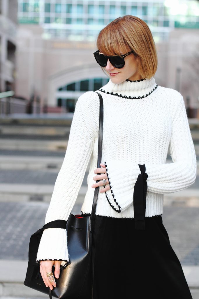 Genuine People sweater and Mansur Gavriel bag