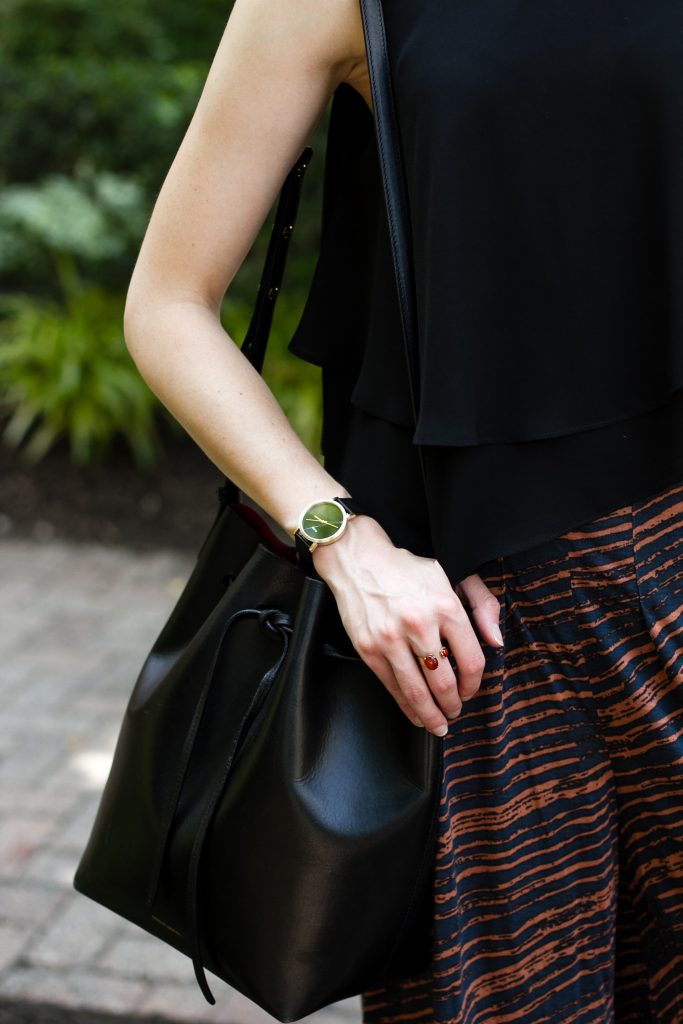 Cluse watch and Mansur Gavriel bag