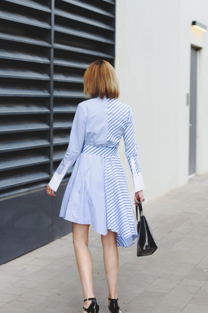 Genuine People shirt dress and two-tone mary janes