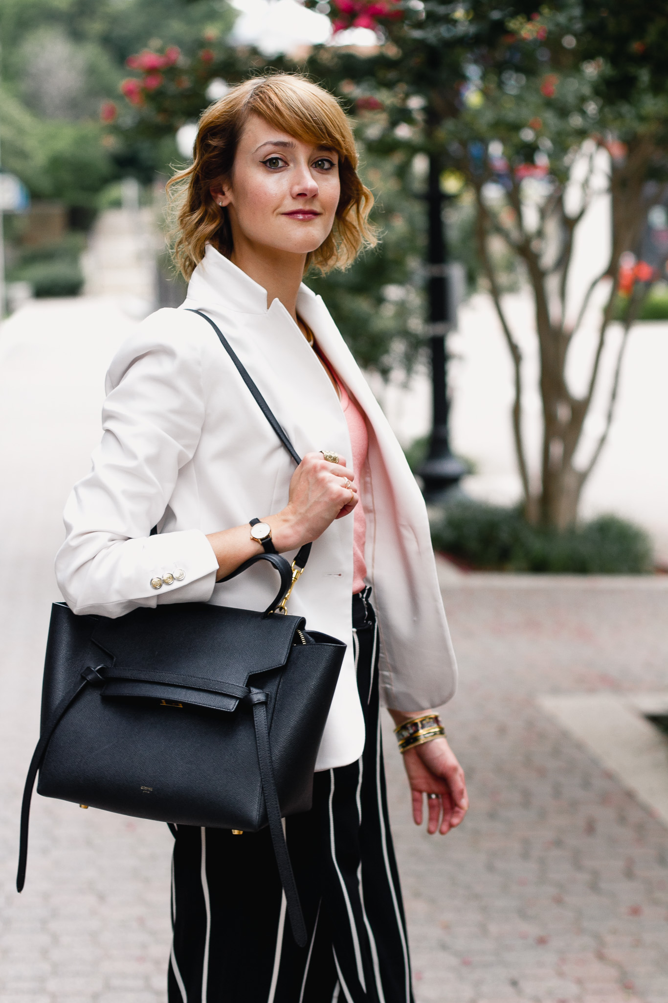 Zara blazer and Celine belt bag