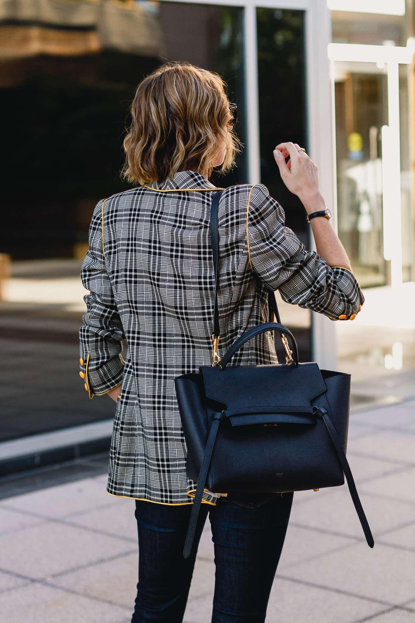 vintage plaid Ungaro blazer, Celine bag