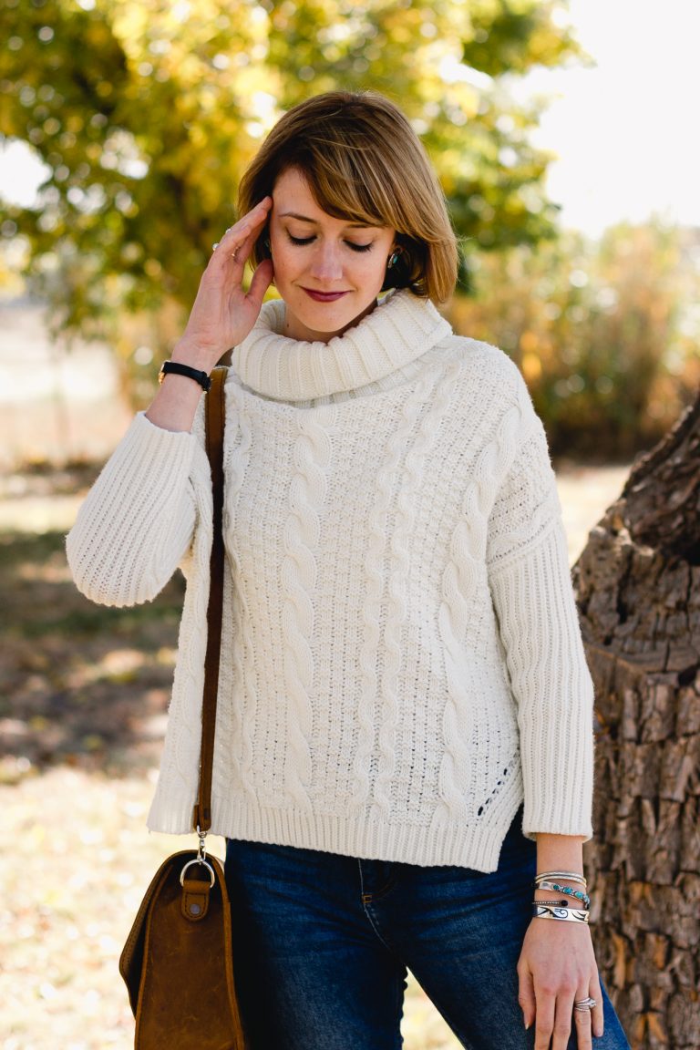 cable knit and slouchy boots, southwestern-style - District of Chic