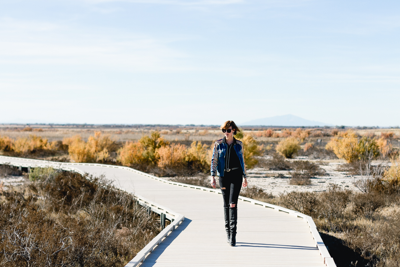 western-inspired outfit in Bottomless Lakes, New Mexico