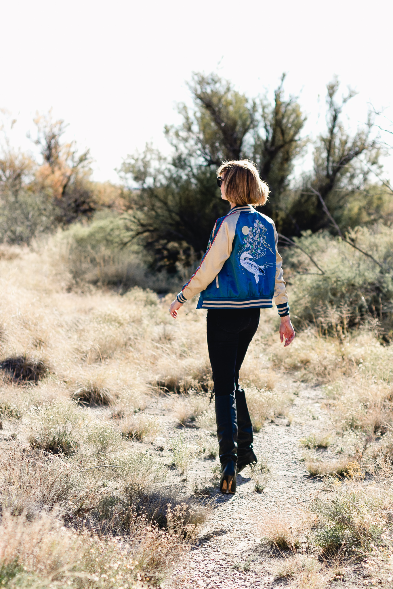 western-inspired outfit in Bottomless Lakes, New Mexico