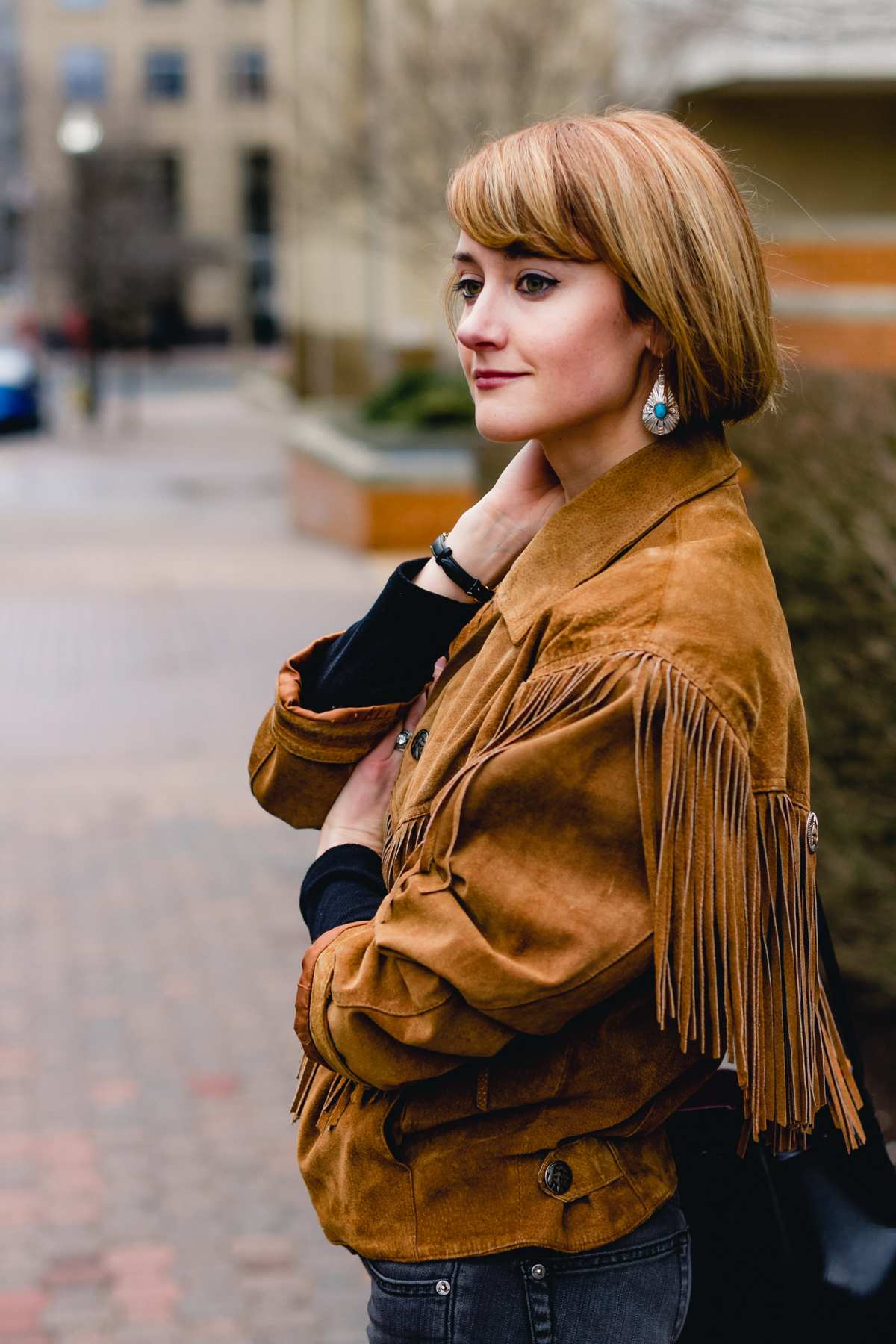 vintage fringe leather jacket