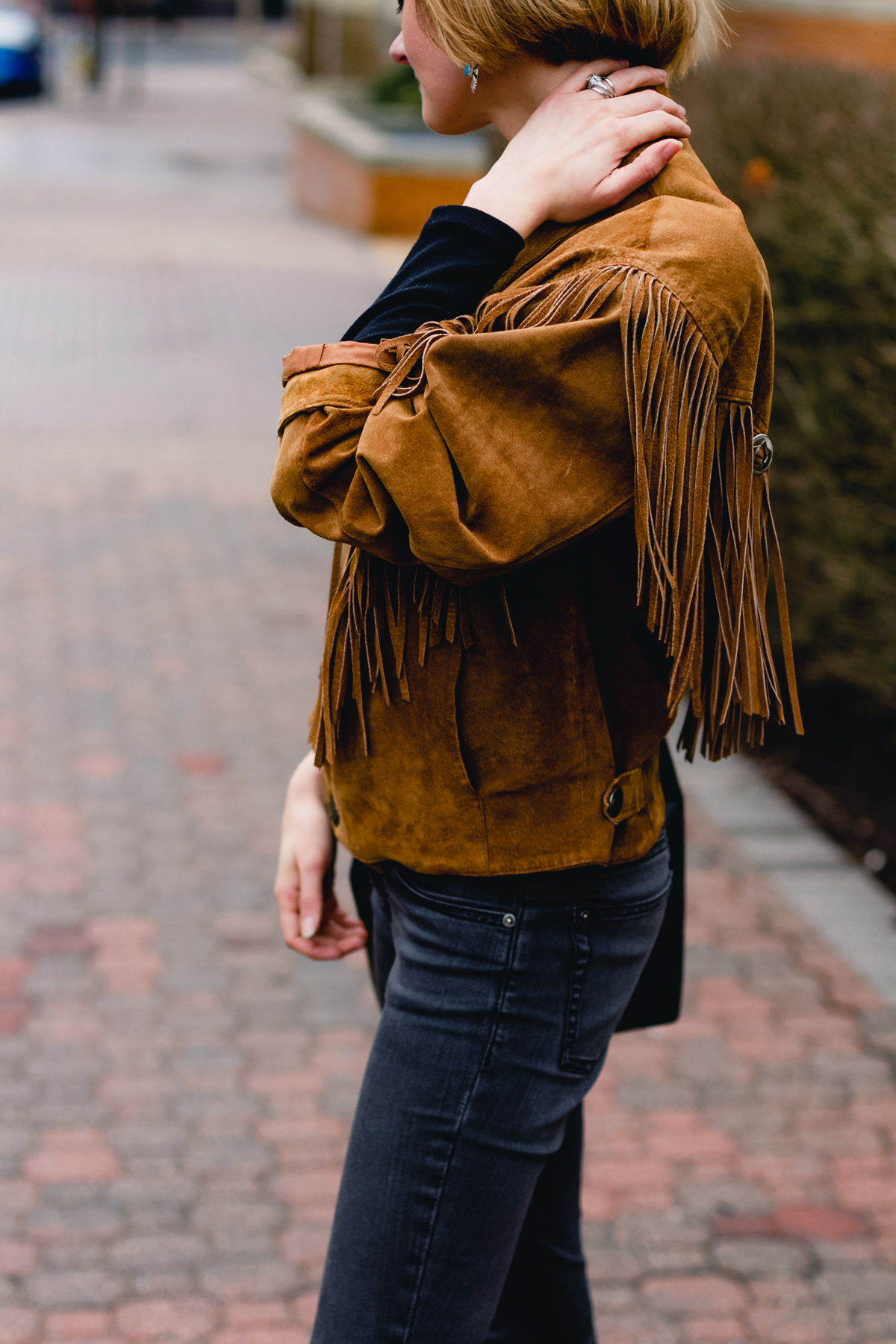 vintage fringe leather jacket