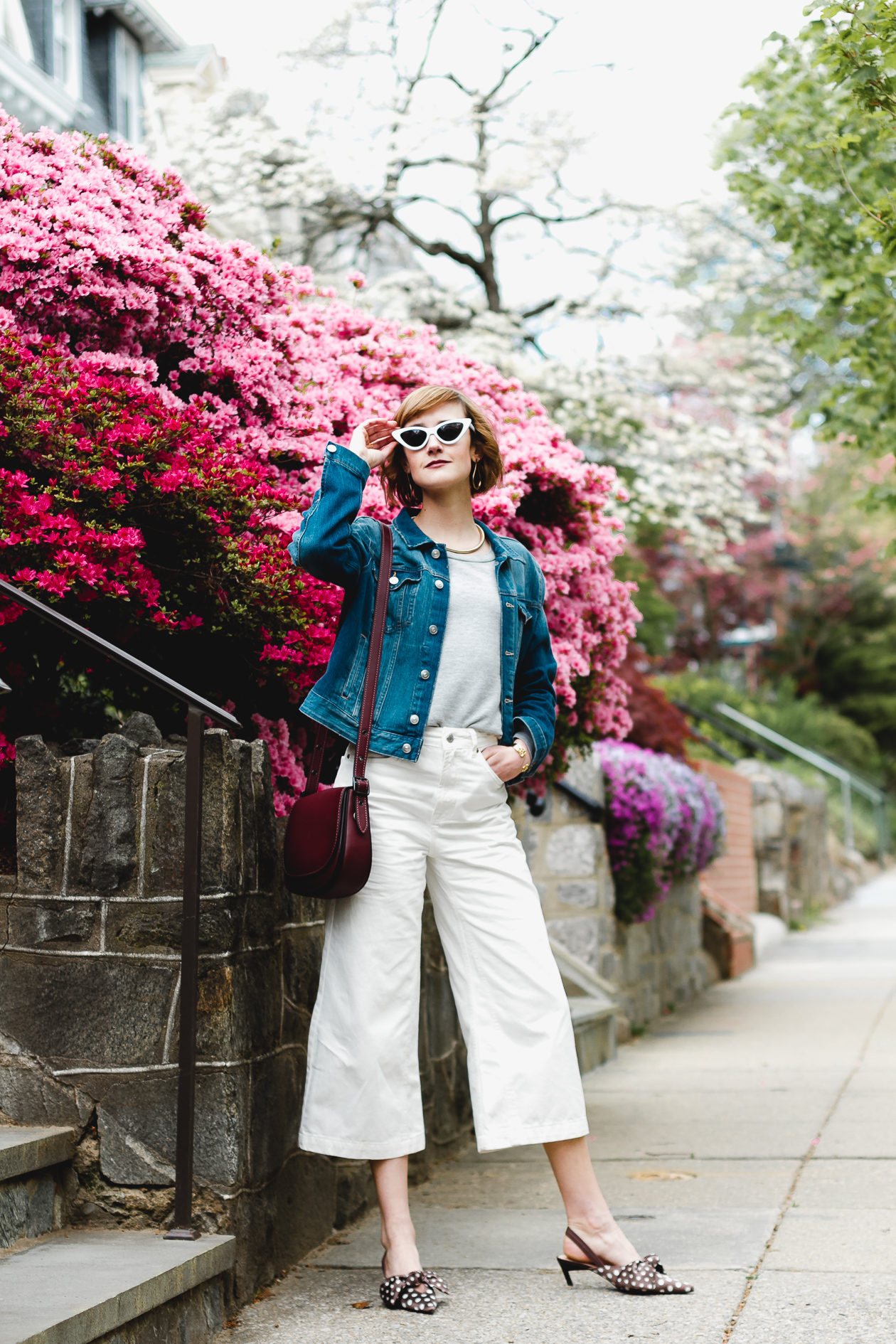 Nordstrom sunglasses and cropped Topshop jeans