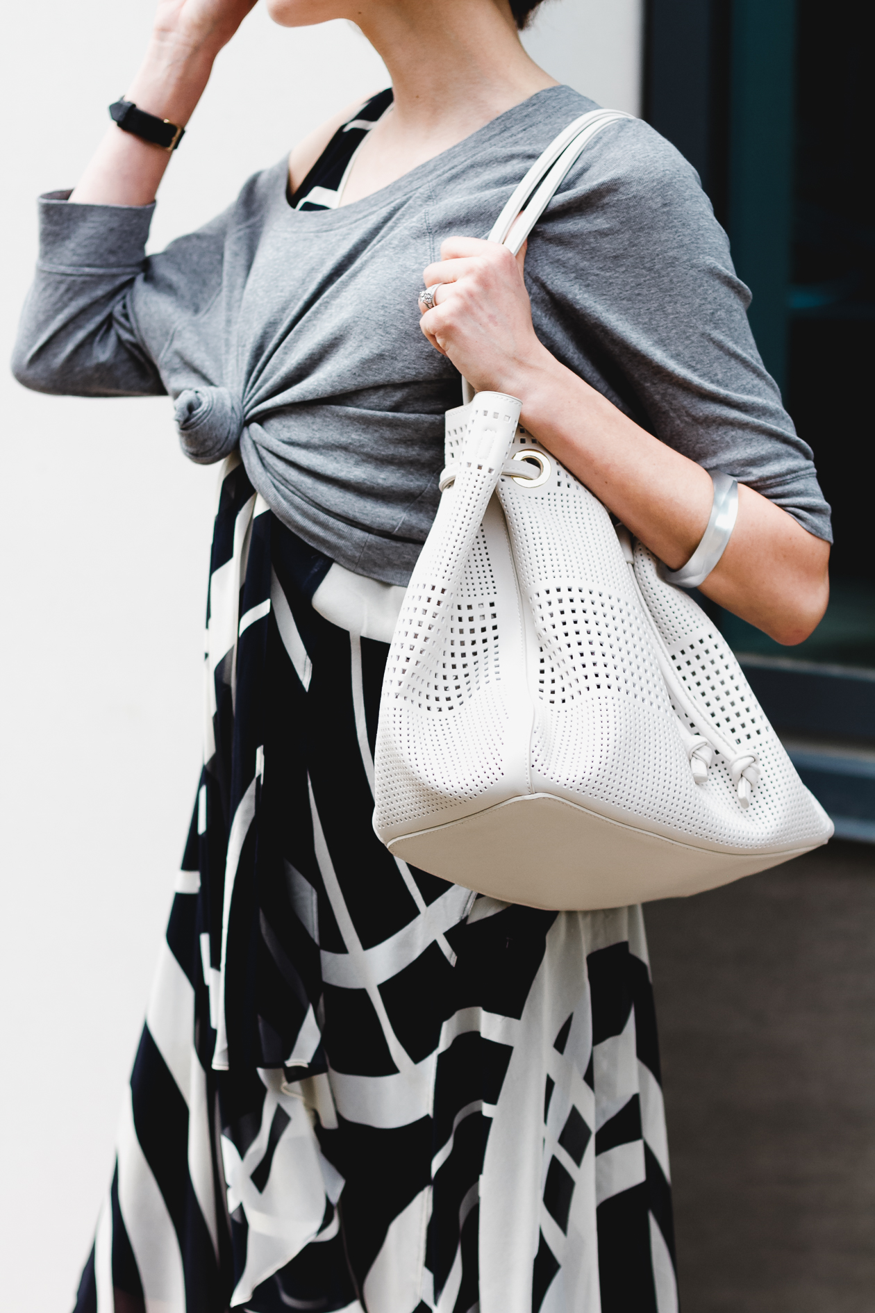 Deux Lux perforated drawstring bag