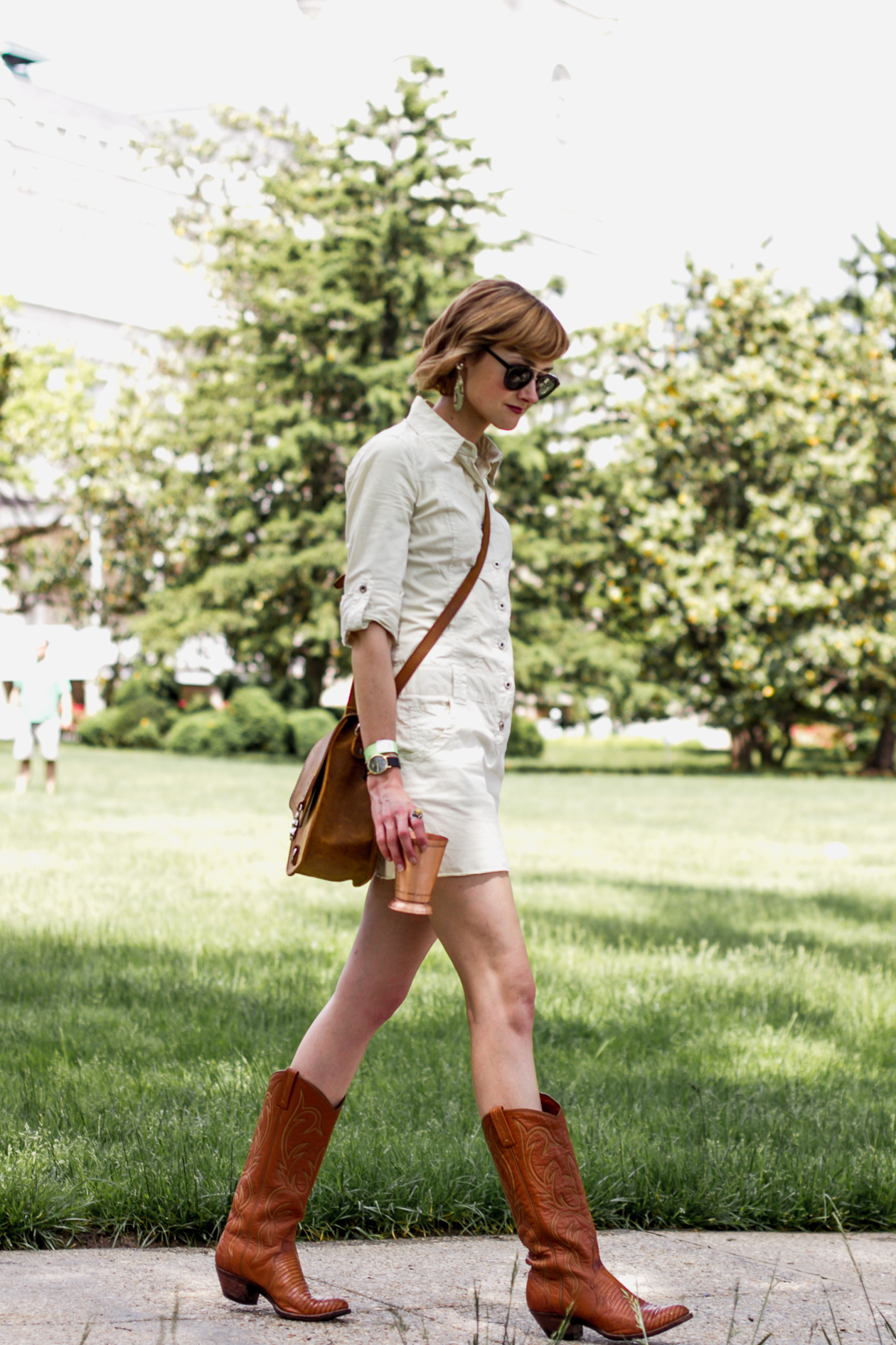 Joie mini dress and western boots